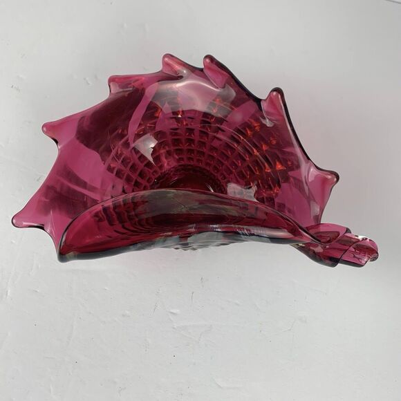 VTG Rossi Glass Candy Dish Fine Art Hand Blown Signed Rare Red Trinket Oval - Picture 5 of 13